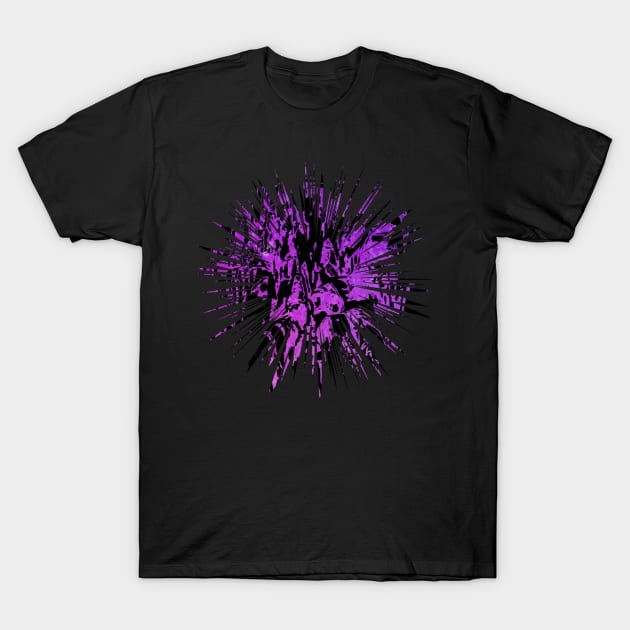 Purple and Black Starburst T-Shirt by Klssaginaw